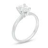 Thumbnail Image 2 of 1-1/2 CT. Certified Oval Diamond Solitaire Engagement Ring in 14K White Gold (I/I1)