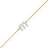 Thumbnail Image 0 of 1/20 CT. T.W. Diamond Lowercase Block Initial Bracelet in 14K Gold (1 Line)