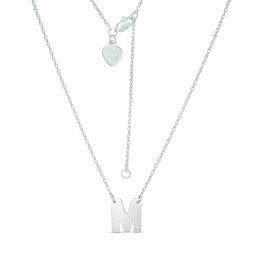 Diamond Accent Uppercase Block Initial Necklace in Sterling Silver (1 Line)