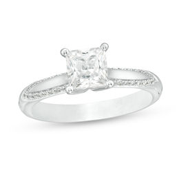 1-1/8 CT. T.W. Certified Princess-Cut Diamond Solitaire Engagement Ring in 14K White Gold (I/I2)