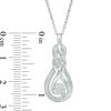 Thumbnail Image 1 of Diamond Accent Bead Braided Double Infinity Drop Pendant in Sterling Silver