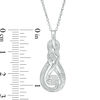 Thumbnail Image 2 of Diamond Accent Bead Braided Double Infinity Drop Pendant in Sterling Silver