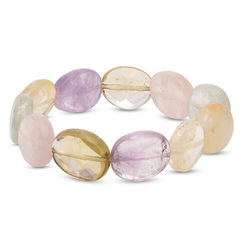 Oval Multi-Color Quartz Stretch Bracelet