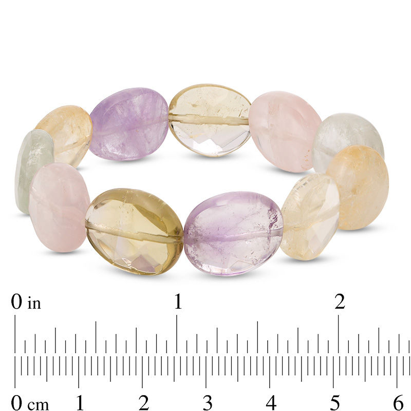 Oval Multi-Color Quartz Stretch Bracelet