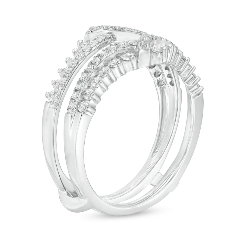 Main Image 2 of 3/4 CT. T.W. Diamond Chevron Solitaire Enhancer in 14K White Gold