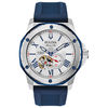 Thumbnail Image 1 of Men's Bulova Marine Star Automatic Strap Watch with Silver-Tone Skeleton Dial (Model: 98A225)