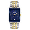 Thumbnail Image 1 of Men's Bulova Futuro Quadra Diamond Accent Two-Tone Watch with Rectangular Blue Dial (Model: 98D154)
