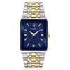 Thumbnail Image 0 of Men's Bulova Futuro Quadra Diamond Accent Two-Tone Watch with Rectangular Blue Dial (Model: 98D154)