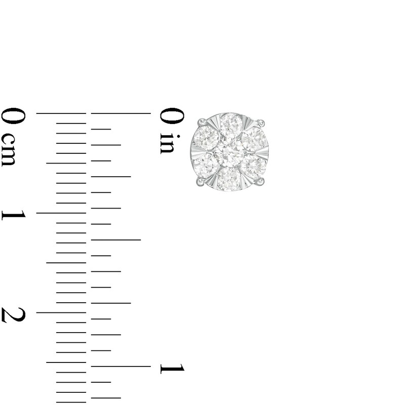 1 CT. T.W. Composite Diamond Stud Earrings in 10K White Gold