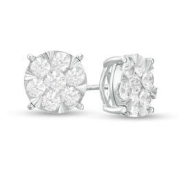 2 CT. T.W. Composite Diamond Stud Earrings in 10K White Gold