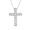 Thumbnail Image 0 of 1/2 CT. T.W. Diamond Cross Pendant in 10K White Gold