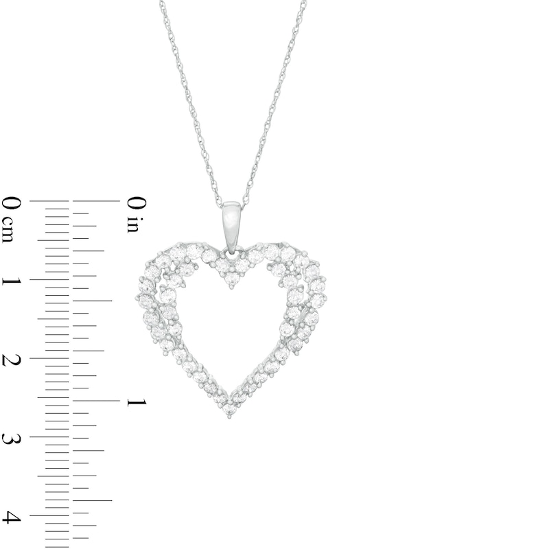 Main Image 2 of 1 CT. T.W. Diamond Heart Pendant in 10K White Gold