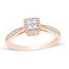 Thumbnail Image 1 of 1/5 CT. T.W. Composite Diamond Square Frame Promise Ring in 10K Rose Gold