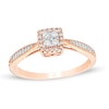 Thumbnail Image 0 of 1/5 CT. T.W. Composite Diamond Square Frame Promise Ring in 10K Rose Gold