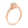 Thumbnail Image 3 of 1/5 CT. T.W. Composite Diamond Square Frame Promise Ring in 10K Rose Gold