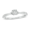 Thumbnail Image 0 of Diamond Accent Frame Crossover Shank Promise Ring in Sterling Silver