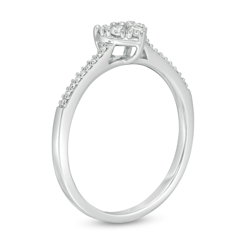 Main Image 2 of 1/5 CT. T.W. Composite Diamond Heart-Shaped Promise Ring in 10K White Gold