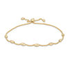 Thumbnail Image 1 of Diamond-Cut Barrel Bead Station Bolo Bracelet in 10K Gold - 9"