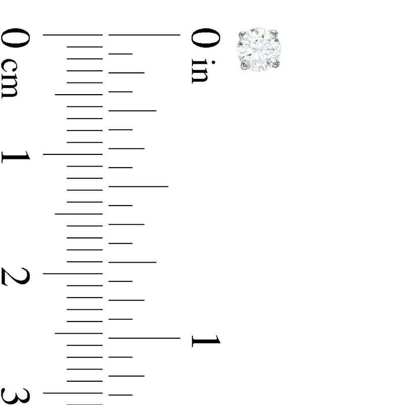 Main Image 3 of 1/4 CT. T.W. Diamond Solitaire Stud Earrings in 10K White Gold