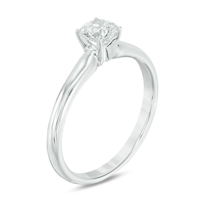 1/2 CT. Certified Diamond Solitaire Engagement Ring in 14K White Gold (I/SI2)