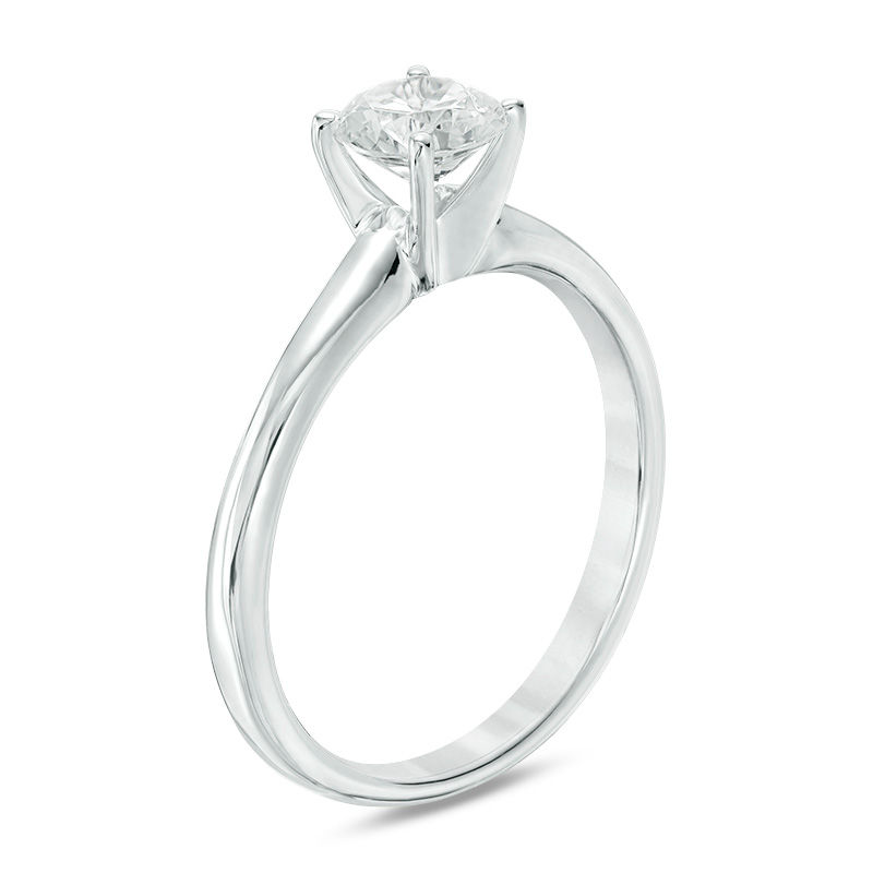 Main Image 2 of 3/4 CT. Certified Diamond Solitaire Engagement Ring in 14K White Gold (I/SI2)