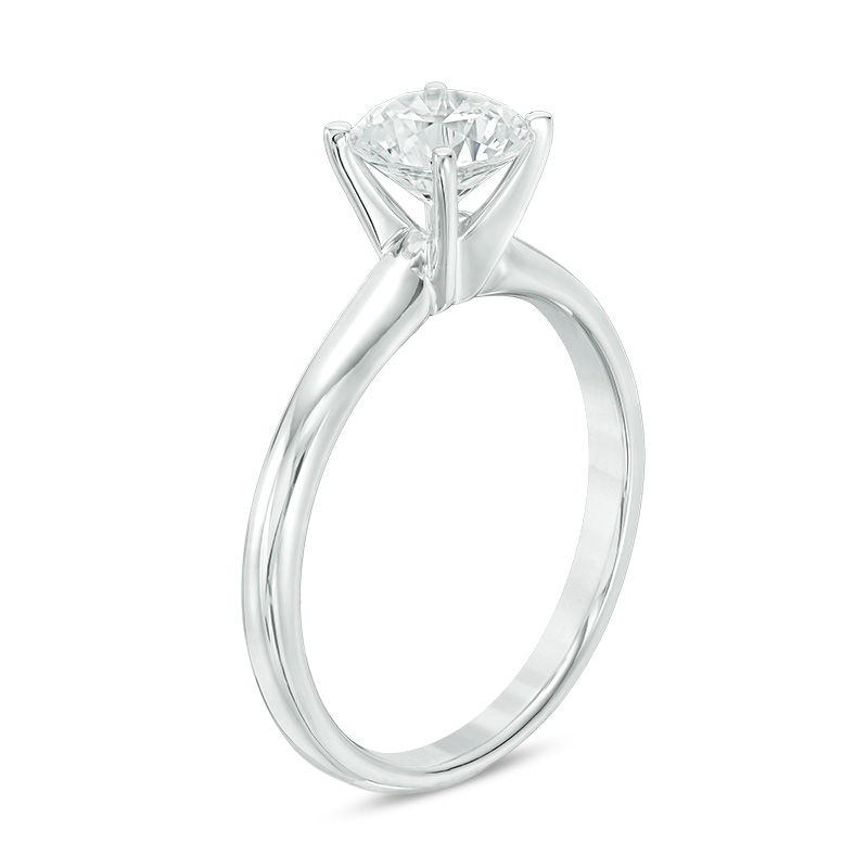 1 CT. Certified Diamond Solitaire Engagement Ring in 14K White Gold (I/SI2)