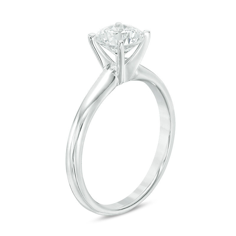 Main Image 2 of 1 CT. Certified Diamond Solitaire Engagement Ring in 14K White Gold (I/SI2)