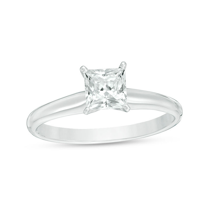 3/4 CT. Certified Princess-Cut Diamond Solitaire Engagement Ring in 18K White Gold (I/SI2)