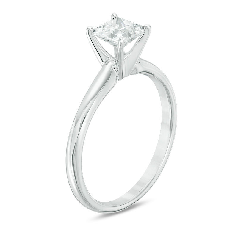3/4 CT. Certified Princess-Cut Diamond Solitaire Engagement Ring in 18K White Gold (I/SI2)