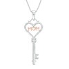 Thumbnail Image 1 of 1/20 CT. T.W. Diamond "MOM" Heart-Top Key Pendant in Sterling Silver and 10K Rose Gold