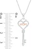 Thumbnail Image 2 of 1/20 CT. T.W. Diamond "MOM" Heart-Top Key Pendant in Sterling Silver and 10K Rose Gold