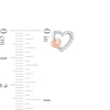 Thumbnail Image 2 of 1/20 CT. T.W. Diamond Double Heart Stud Earrings in Sterling Silver and 10K Rose Gold