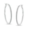 Thumbnail Image 1 of 1/4 CT. T.W. Diamond Hoop Earrings in Sterling Silver