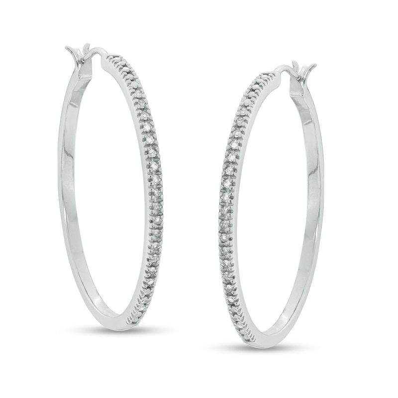 1/4 CT. T.W. Diamond Hoop Earrings in Sterling Silver