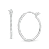 Thumbnail Image 0 of 1/10 CT. T.W. Diamond Hoop Earrings in Sterling Silver