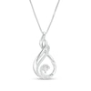 Thumbnail Image 0 of 1/10 CT. T.W. Diamond Double Flame Pendant in Sterling Silver