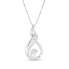 Thumbnail Image 1 of 1/10 CT. T.W. Diamond Double Flame Pendant in Sterling Silver