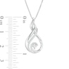 Thumbnail Image 1 of 1/10 CT. T.W. Diamond Double Flame Pendant in Sterling Silver