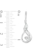 Thumbnail Image 2 of 1/10 CT. T.W. Diamond Double Flame Drop Earrings in Sterling Silver