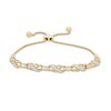 Thumbnail Image 1 of 1/4 CT. T.W. Baguette and Round Diamond Double Infinity Bolo Bracelet in 10K Gold - 9.5"