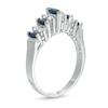 Thumbnail Image 2 of EFFY™ Collection Marquise Blue Sapphire and 1/5 CT. T.W. Diamond Five Stone Ring in 14K White Gold