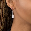 Thumbnail Image 2 of 1/2 CT. T.W. Pear-Shaped Multi-Diamond Teardrop-Shaped Frame Drop Frame Earrings in 10K White Gold