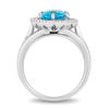Thumbnail Image 3 of Enchanted Disney Aladdin Oval Swiss Blue Topaz and 1/4 CT. T.W. Diamond Frame Split Shank Ring in Sterling Silver