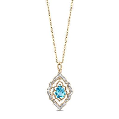 Amazing jewelry様 Enchanted Disney Jasmine Oval Swiss Blue Topaz and 1/8 CT. T.W.