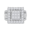 Thumbnail Image 3 of 3 CT. T.W. Princess-Cut Multi-Diamond Frame Multi-Row Engagement Ring in 14K White Gold
