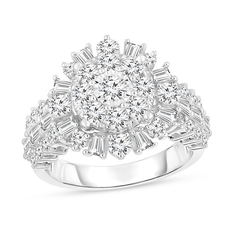 Adrianna Papell 2 CT. T.W. Diamond Sunburst Frame Ring in 10K Two-Tone Gold