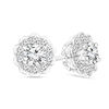 Adrianna Papell 1/2 CT. T.W. Diamond Scallop Frame Flower Stud Earrings in 10K Two-Tone Gold