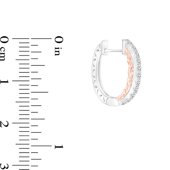 Adrianna Papell 1/4 CT. T.W. Diamond Hoop Earrings in 10K Two-Tone Gold Adrianna Papell 1/4 CT. T.W. Diamond Hoop Earrings in 10K Two-Tone Gold