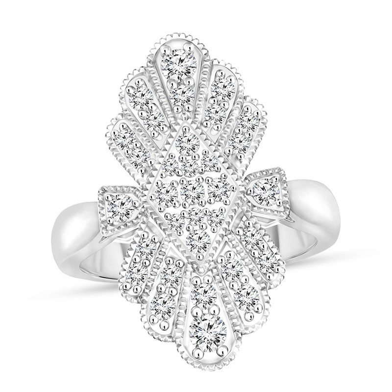 Adrianna Papell 1/2 CT. T.W. Diamond Art Deco Ring in 10K Two-Tone Gold