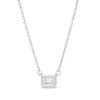 Thumbnail Image 1 of 1/5 CT. Emerald-Cut Diamond Solitaire Vintage-Style Necklace in 10K White Gold